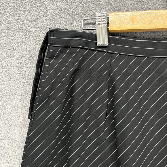 ANN TAYLOR Skirt Womens Size 2 Black Striped Embroidered Floral A-Line Wrap - Picture 11 of 13